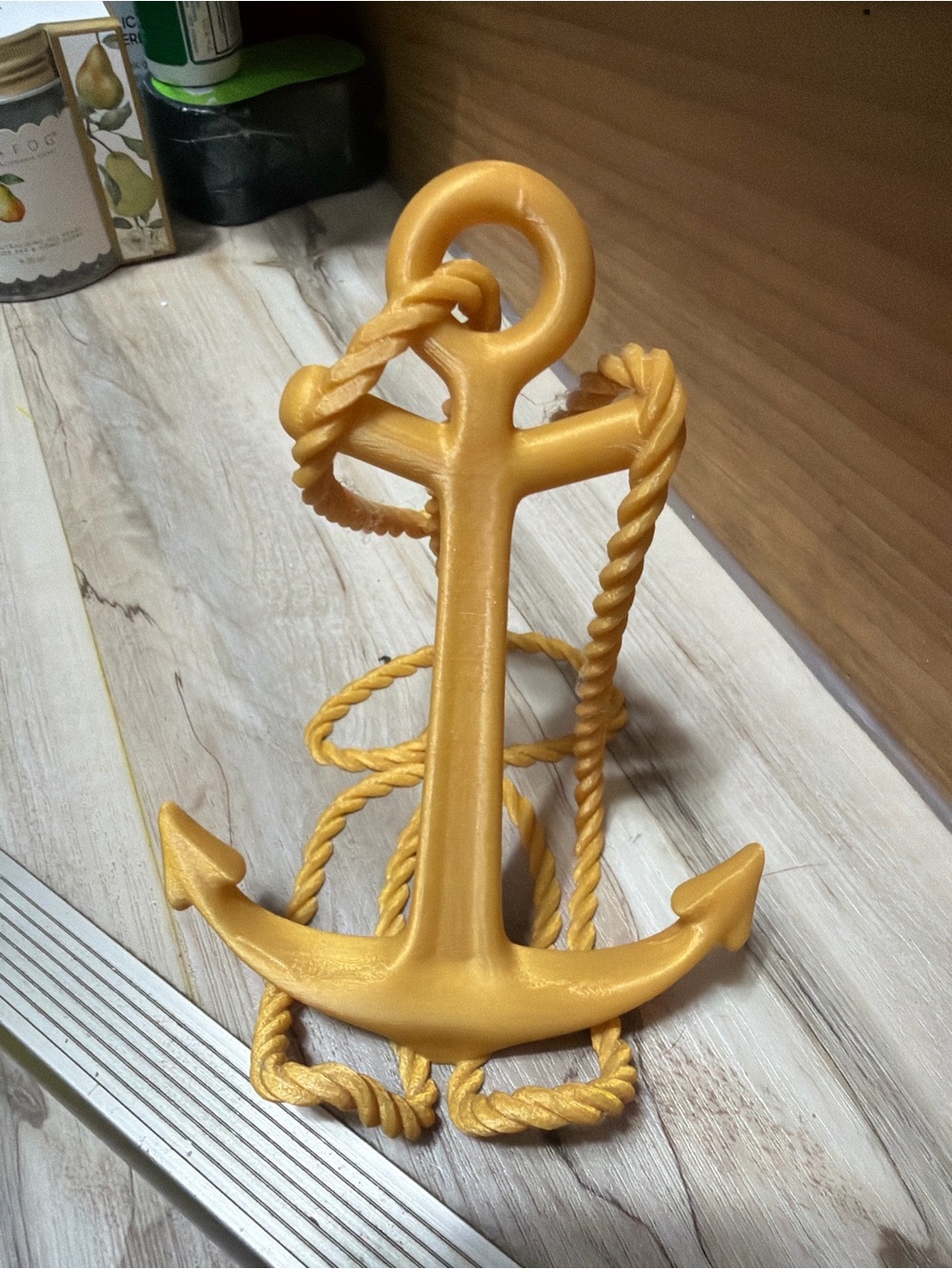 Golden Anchor Wall Decor - Home Accent